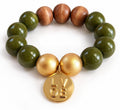 Statement Armband Olive & Gold mit LOVE-Anhänger