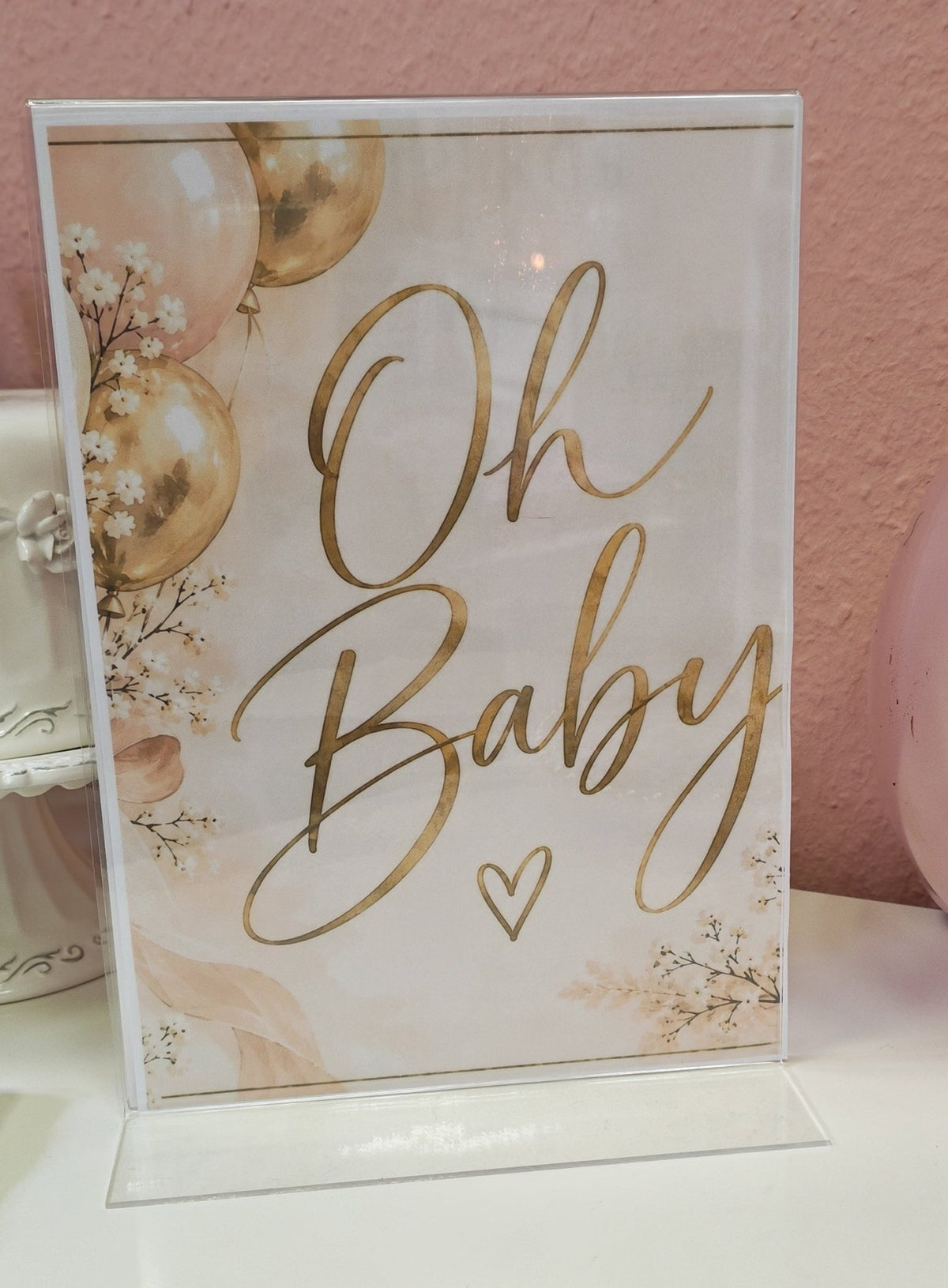 Elegante Oh-Baby-Dekoration für eine exklusive Babyshower im Schmuckatelier