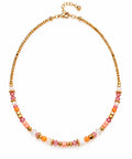 Kette Rosé & Gold – Koralle, Achat, Swarovski & Hämatit